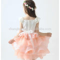 2016 Cute A Line Ivory Peach Pageant Robe fille fleur Little Cake Kids Dress